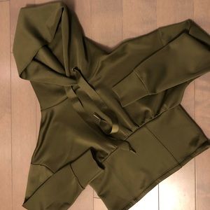 Cropped olive green hoodie